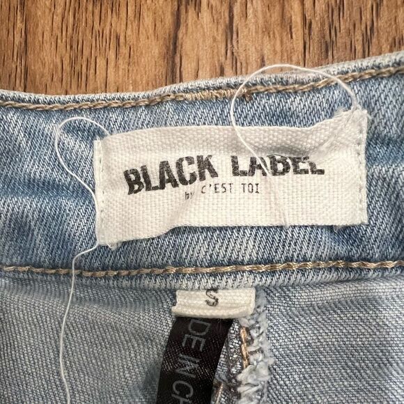 Black Label High Rise Button Fly Shorts With Flayed Hem - Picture 8 of 8